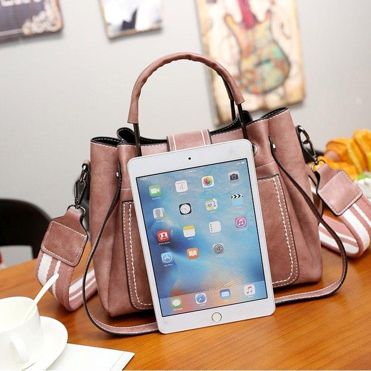 Casual PU Shoulder Bag Ladies Handbag Messenger Bag (Red)