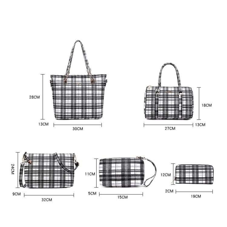 5 in 1 Lattice Pattern Shoulder Bag Ladies Handbag Messenger Bag Traveling bag