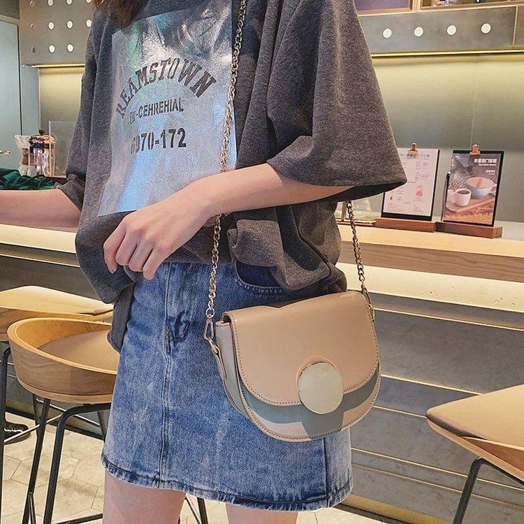 PU Leather Single Shoulder Bag Ladies Handbag Messenger Bag (Brown)