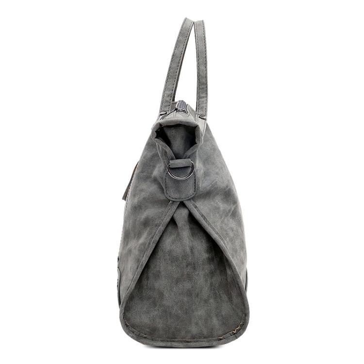 Big Capacity Rivet PU Leather Shoulder Bag Ladies Handbag Messenger Bag with Tassel