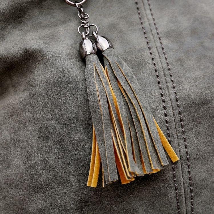 Big Capacity Rivet PU Leather Shoulder Bag Ladies Handbag Messenger Bag with Tassel