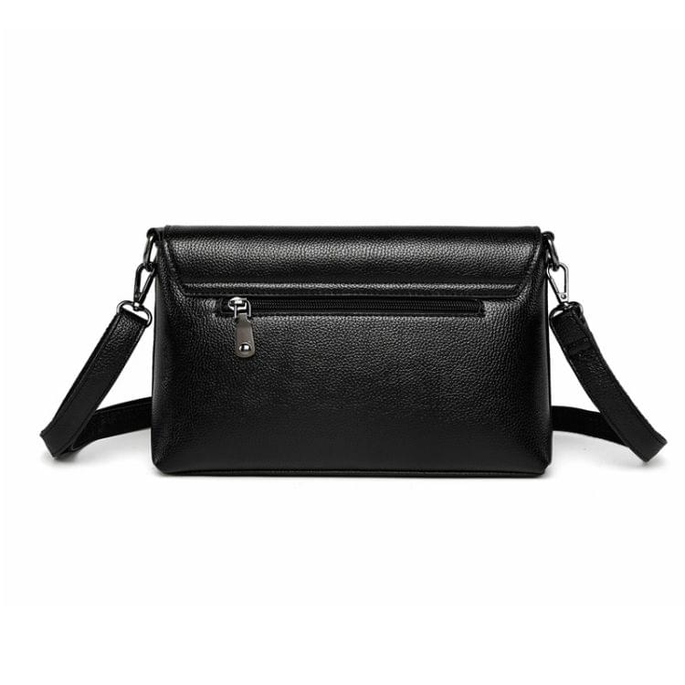 Snakeskin Grain PU Leather Casual Shoulder Bag Messenger Bag Ladies Handbag (Black)