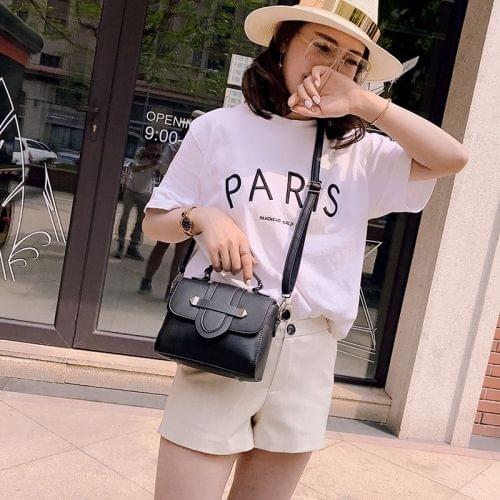 Leisure Fashion PU Leather Slant Shoulder Bag Handbag(Black)