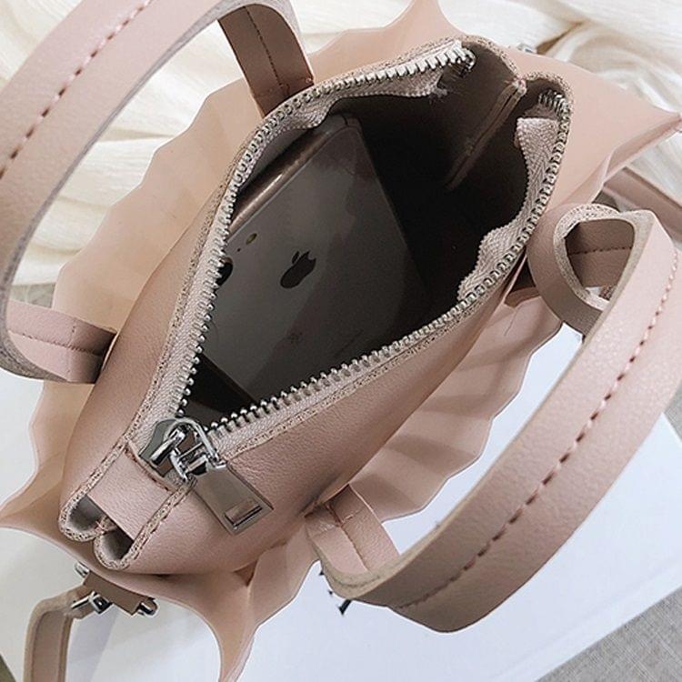 PU Leather Single Shoulder Bag Ladies Handbag Messenger Bag (Black)