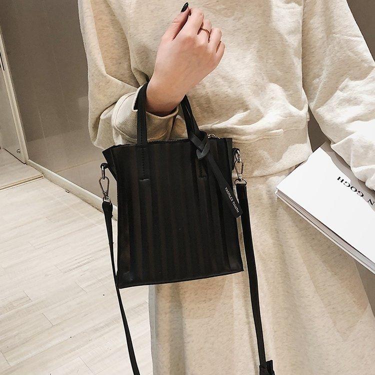 PU Leather Single Shoulder Bag Ladies Handbag Messenger Bag (Black)