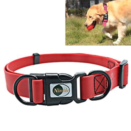 PVC Material Waterproof Adjustable Dual Loop Pet Dogs Collar, Suitable for Ferocious Dogs, Size: S, Collar Size: 24-36 cm (Red)