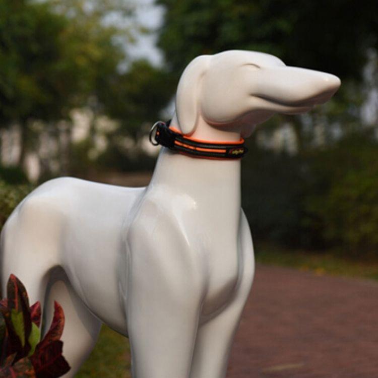 Pet Dogs Polyester Reflective Breathable Pets Collar Traction Lead Leash, Size: L, 2.5*47*54cm (Orange)