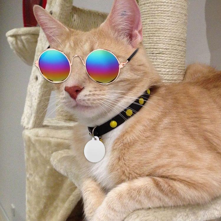 Multicolored Eye-wear Pet Cat Dog Fashion Sunglasses UV Sun Glasses Eye Protection(Blue Reflective)