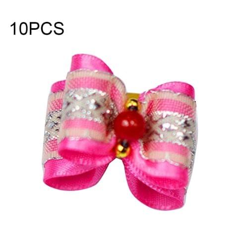10 PCS Pet Jewelry Modelling Flower Hairpin / Pet Elastic Hairpin for Long Haired Diminutive Pet(Pink)