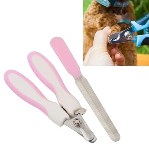 Pet Nail Clippers and Polisher Set, Size: Large (Pink)