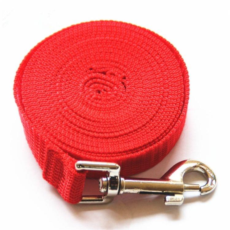 Outdoor Safety Training Dog Chain Pet Collar Dog Leash, Size:10mx2.5cm(Red)