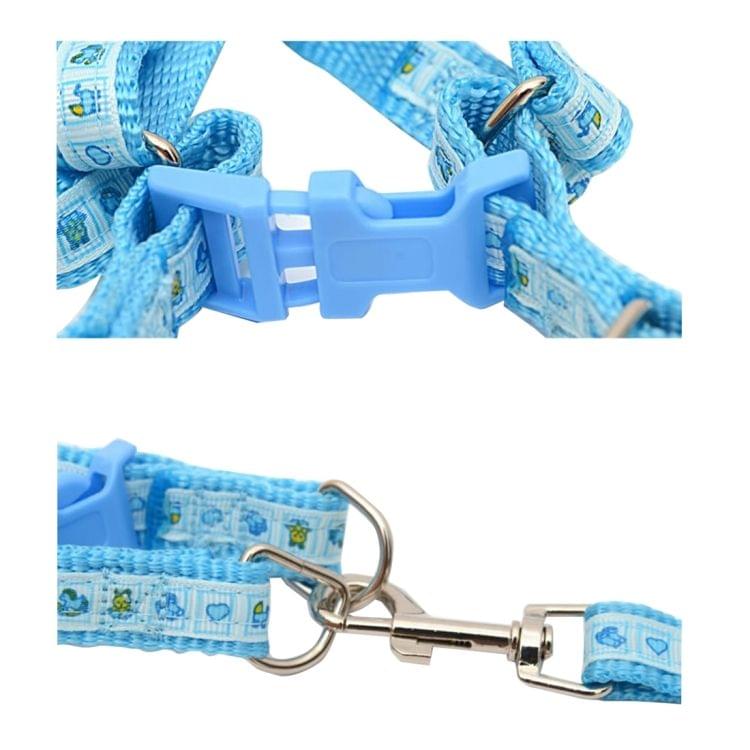Fashion Nylon Printed Pet Cat Adjustable Harness Lead Leash Collar Belt, M, Adjustable Range: 25-40cm, Length: 120cm(Purple)