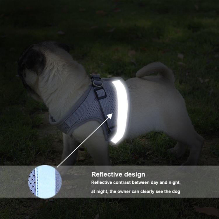 Adjustable Polyester Mesh Reflective Vest Lead Leash for Pet Dog, Size:M(Blue)