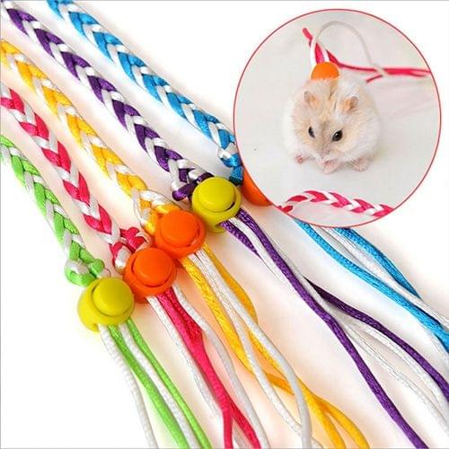 Pet Multicolor Hand Made Weaving Hamster Dual Purpose Traction Rope for Small Pets, Length: 1.4m, Random Color Delivery
