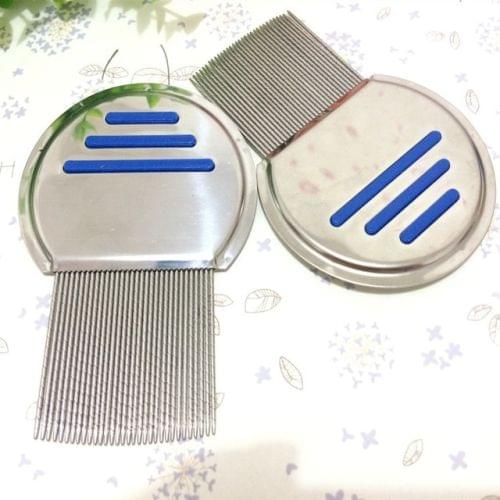 Pet Comb Dog Flea Cleaning Comb Stainless Steel Threaded Needle Comb Removal Beauty Products(Blue)
