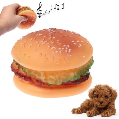 Hamburger Shape Plastic Pet Toys with Whistle for Dogs / Cats