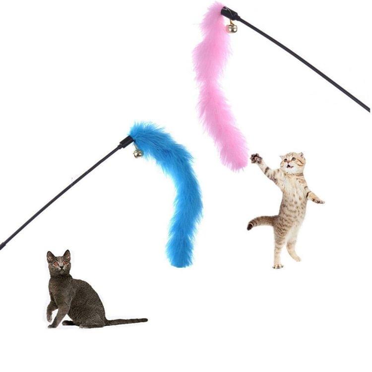 Pet Interactive Toy Colorful Feathers Tease Cat Stick Interactive Cat Toy Feather Toys Pet Supplies(Random Color Delivery)