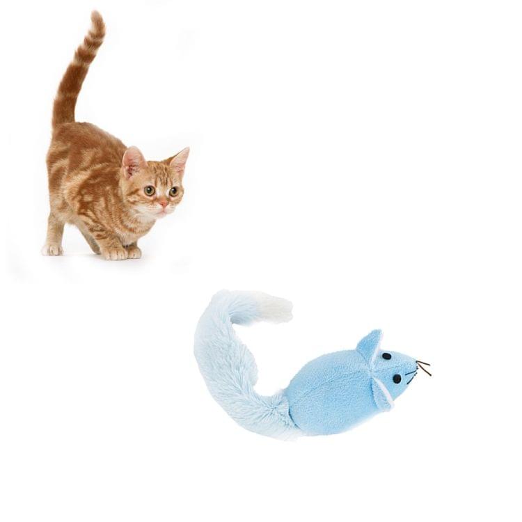 Animal Toy Pet Plush Chew Toy with Catnip Cat Clean Teeth Training Tool, Size:30cm(Blue)