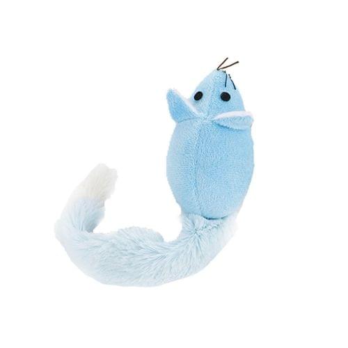 Animal Toy Pet Plush Chew Toy with Catnip Cat Clean Teeth Training Tool, Size:30cm(Blue)