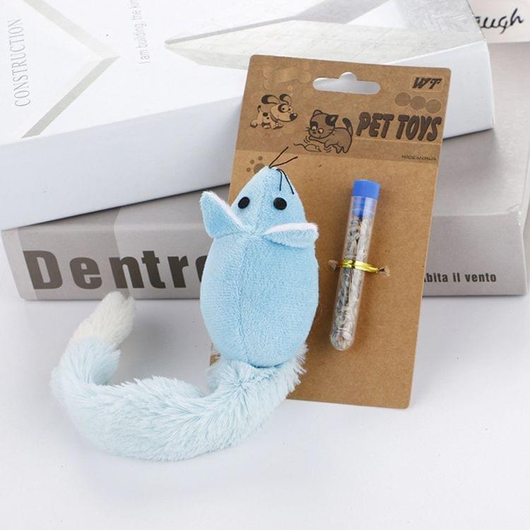 Animal Toy Pet Plush Chew Toy with Catnip Cat Clean Teeth Training Tool, Size:30cm(Blue)