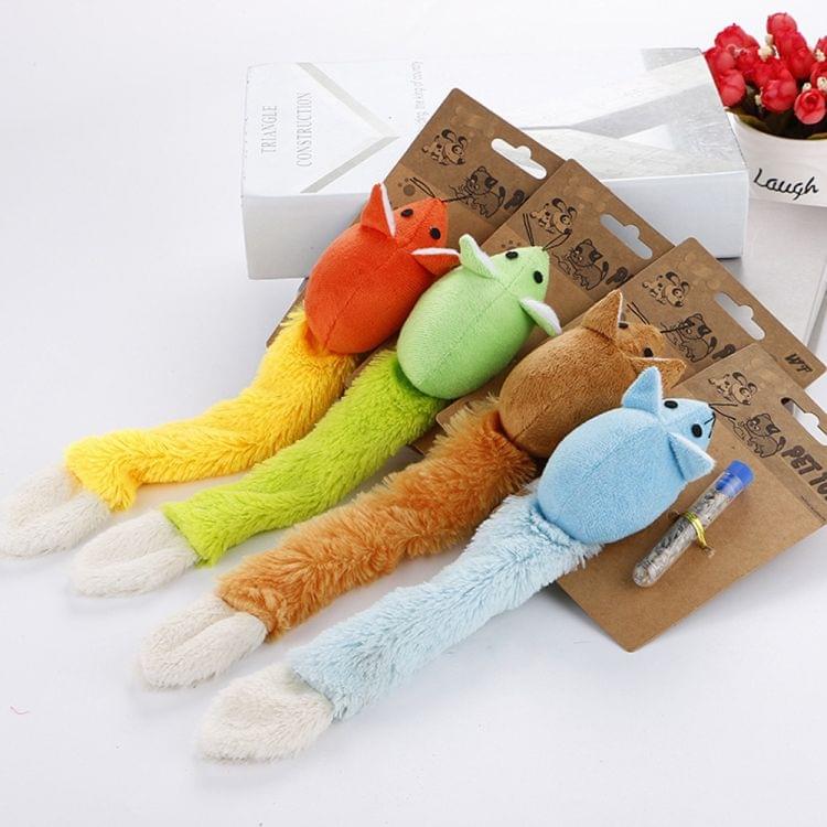 Animal Toy Pet Plush Chew Toy with Catnip Cat Clean Teeth Training Tool, Size:30cm(Blue)