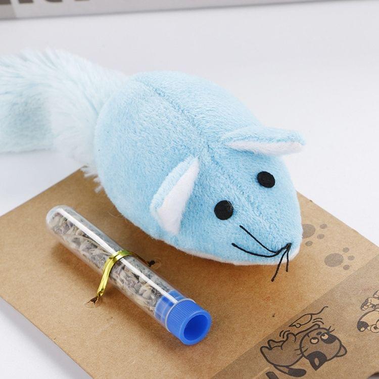 Animal Toy Pet Plush Chew Toy with Catnip Cat Clean Teeth Training Tool, Size:30cm(Blue)