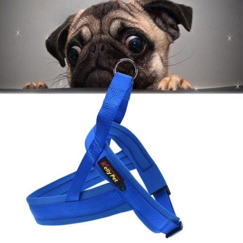 Pet Dogs Nylon Comfortable O-ring A7 Chest Harness Lead Leash, Size: L, Adjustable Range: 68-84cm(Blue)