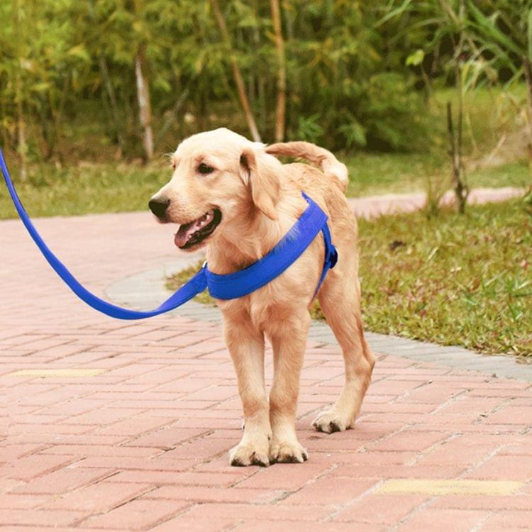 Pet Dogs Nylon Comfortable O-ring A7 Chest Harness Lead Leash, Size: L, Adjustable Range: 68-84cm(Blue)