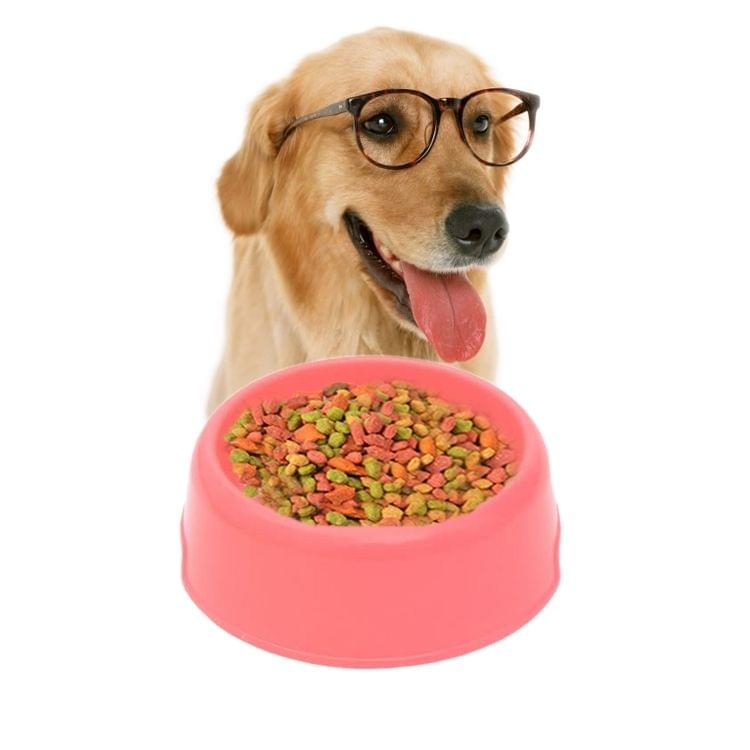 Dog Cat Light Candy Color Plastic Material Single Pets Bowls(Magenta)