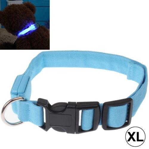 Adjustable 3-Mode LED Flashing Dog Collar, Size: XL(Blue)