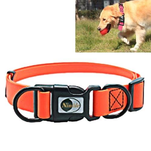 PVC Material Waterproof Adjustable Dual Loop Pet Dogs Collar, Suitable for Ferocious Dogs, Size: M, Collar Size: 30-47 cm (Orange)