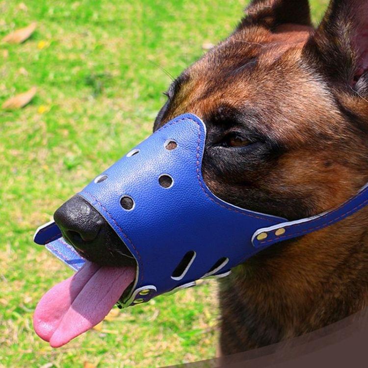 Pet Supplies Dog Mouth Cover PU Anti-bite Anti-calling Large Dog Mask, Size:S(Black)