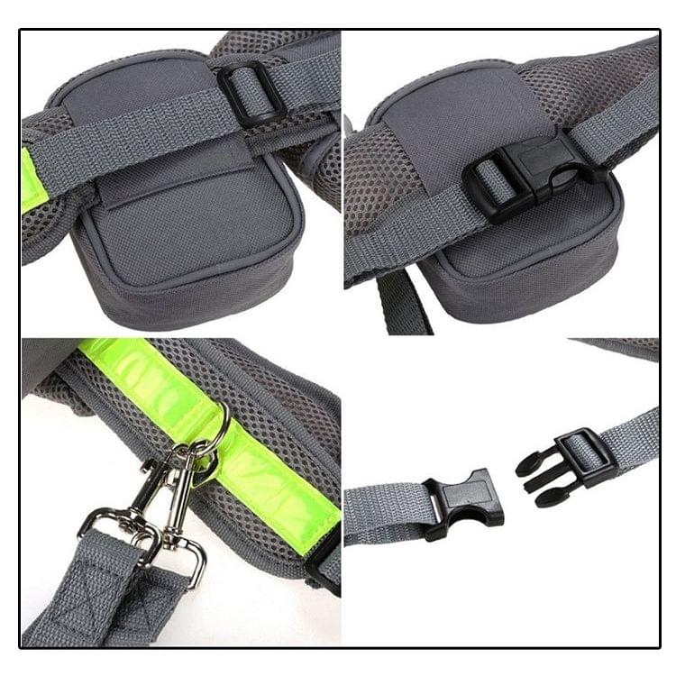 Retractable Pet 4 Pieces Set Dog Running Traction Waist Bag Dog Lead Non-Slip Pet Traction Rope, Rope length: 144cm, Waist: 78-100cm(Grey)