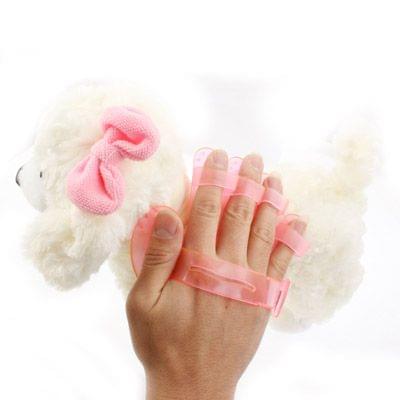 TPU Palm-shaped Pet a Bath Massage Brush(Pink)