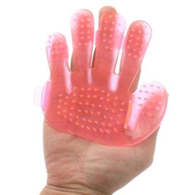 TPU Palm-shaped Pet a Bath Massage Brush(Pink)