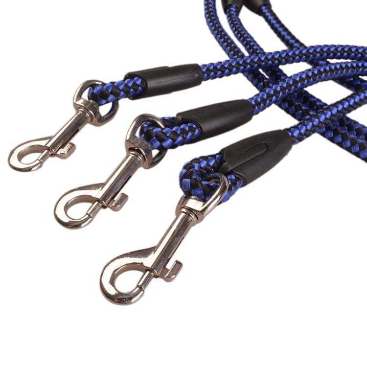 Pet Dog Nylon 3 in 1 Traction Rope Pet Walking Leads With Handle, Length: 124cm(Magenta)
