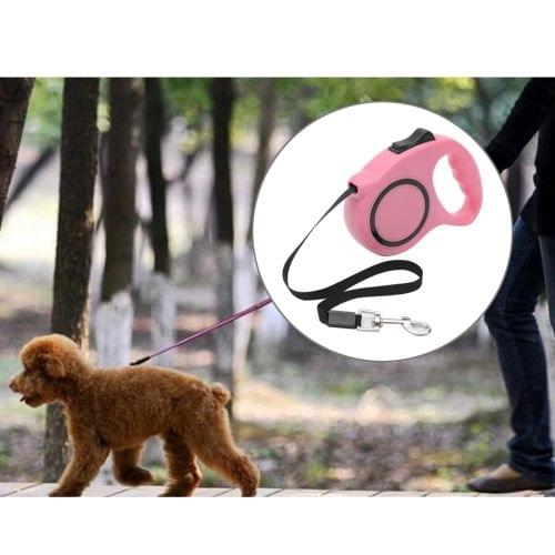 Pet Retractable Leash Automatic Extending Pet Walking Leads, Length: 3m(Pink)