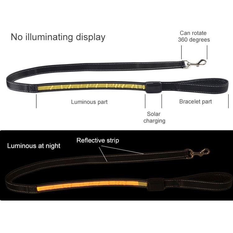 1.2m Medium and Large Dog Pet Solar + USB Charging LED Light Traction Rope(Blue)