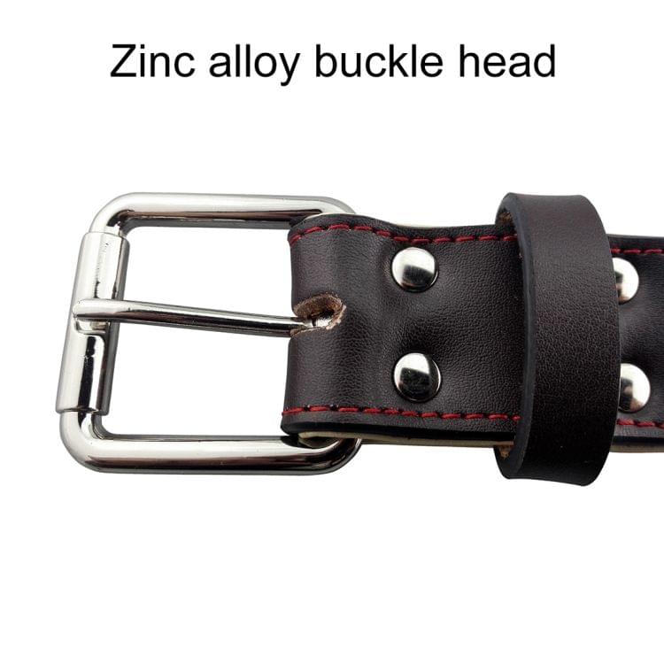 Leather Red Silk Suture with Alloy Skull Designs Pet Dog Collar Pet Products Big Dog Collar, Size: L, 3.5 * 51cm(Black)