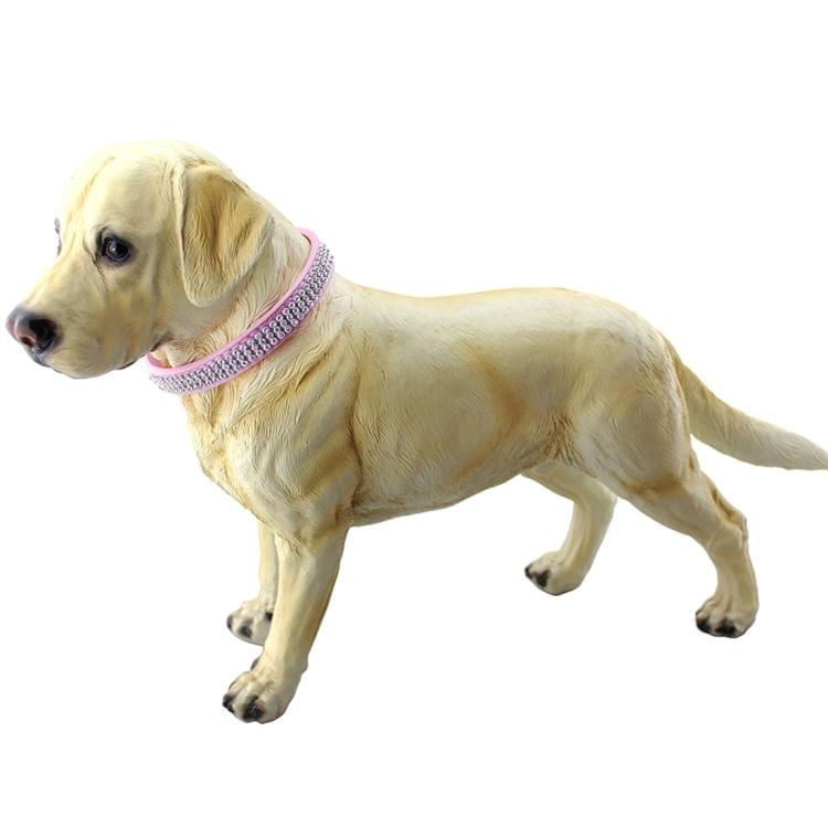 PU Diamond Studded Pet Collar Dog Collar Pet Products, Size: L, 2.5 * 51cm(Pink)
