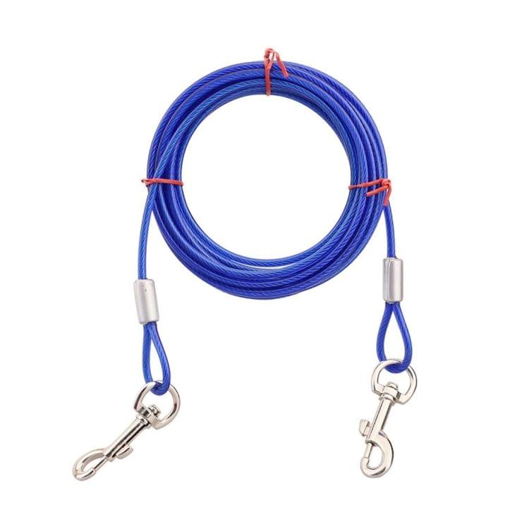 Double-end Steel Wire Rope Pet Dogs 2 in 1 Traction Rope Pet Walking Leads With Handle, Length: 3m,Random Color Delivery