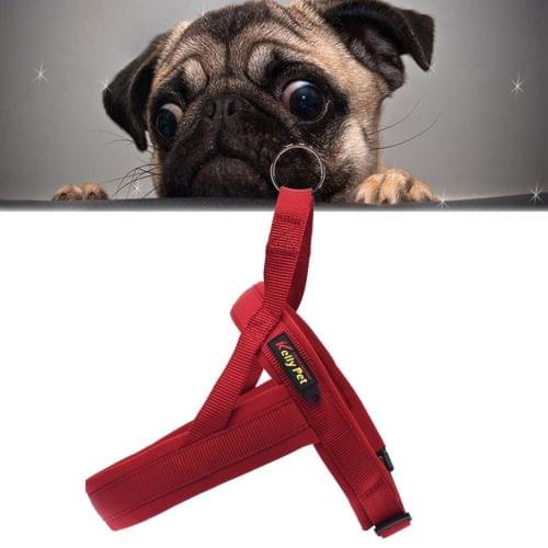 Pet Dogs Nylon Comfortable O-ring A7 Chest Harness Lead Leash, Size: XS, Adjustable Range: 42-50cm(Wine Red)