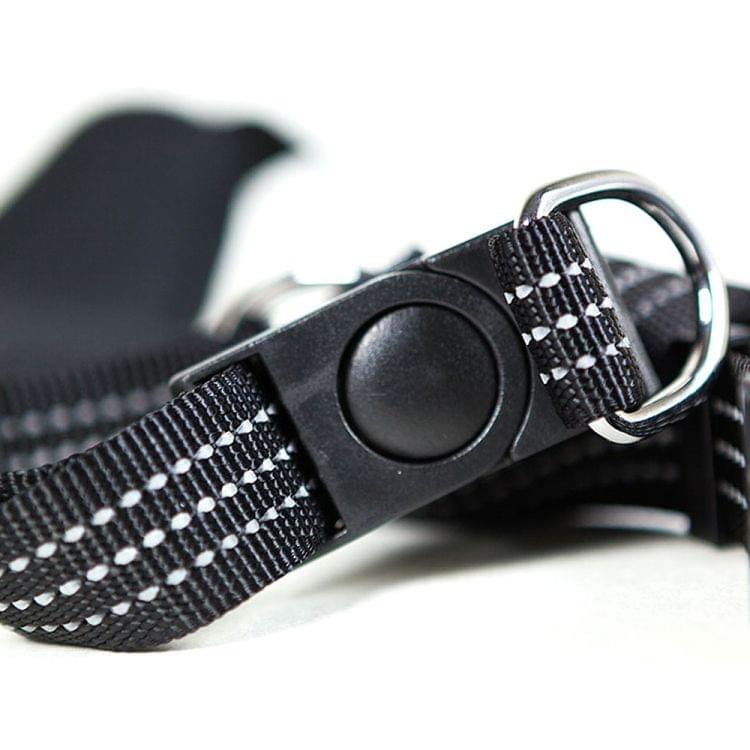 Tuffhound 1619 Adjustable Dog Harness Lead Leash Collar Belt,Size:M, 2x(50-73)cm(Blue)