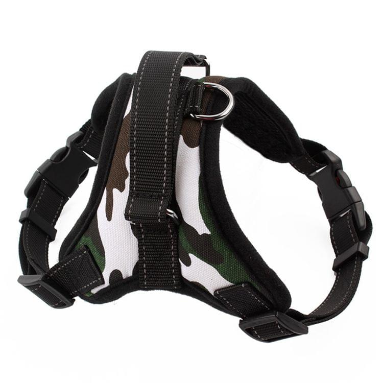 Fashion Nylon Breathable Pet Dogs Adjustable Harness Lead Leash Collar Belt with 3m Reflective Yarn, Size: M, Chest: 52-60cm, Neck: 45-54cm, Random Color Delivery