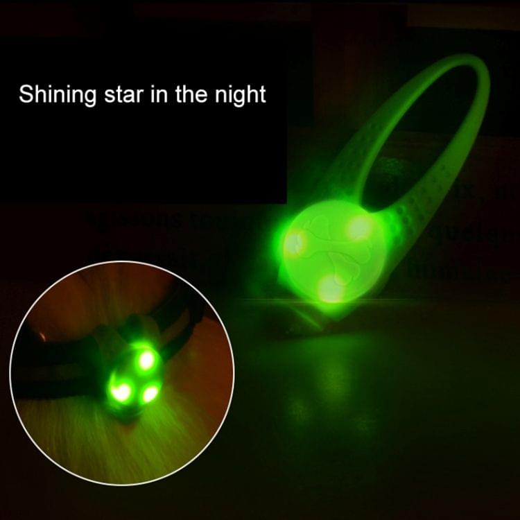 LED Night Light Pet Safety Collar Silicone Pendant (Green)