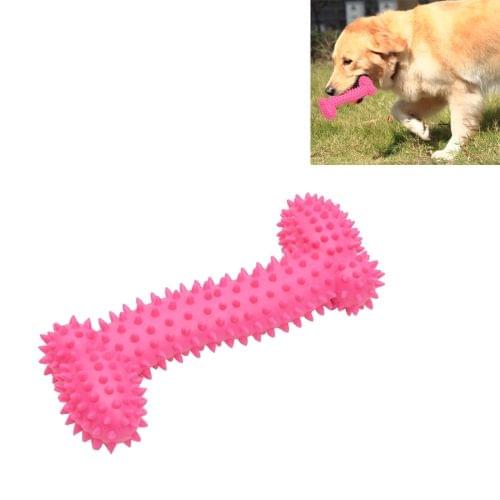 Lovely Rubber Pet Dog Bone Bite Resistant Teeth Cleaning Chew Toy, Random Color Delivery, Size: 15.5cm