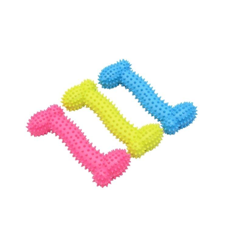 Lovely Rubber Pet Dog Bone Bite Resistant Teeth Cleaning Chew Toy, Random Color Delivery, Size: 15.5cm