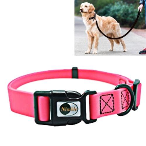 PVC Material Waterproof Adjustable Single Loop Pet Dogs Collar, Suitable for Docile Dogs, Size: XS, Collar Size: 20-32 cm(Pink)