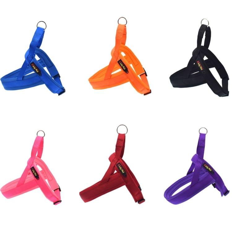 Pet Dogs Nylon Comfortable O-ring A7 Chest Harness Lead Leash, Size: XS, Adjustable Range: 42-50cm(Pink)