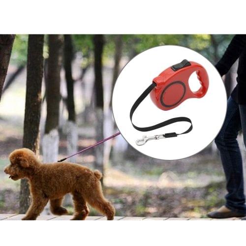 Pet Retractable Leash Automatic Extending Pet Walking Leads, Length: 5m (Red)